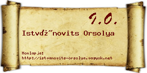 Istvánovits Orsolya névjegykártya